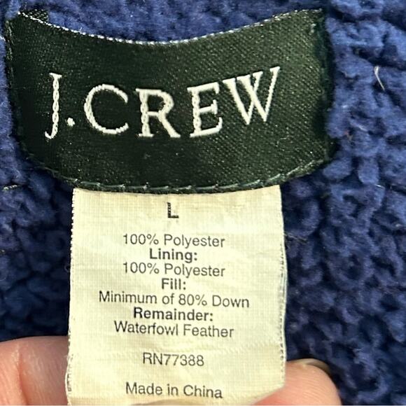 J. Crew down quilted puffed jacket purple. Size L - Picture 5 of 5